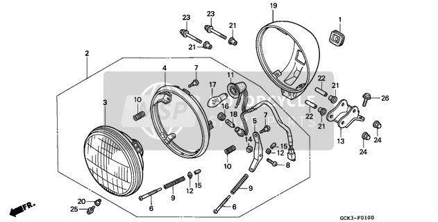 33101MK7671, Rim, Headlight, Honda, 2